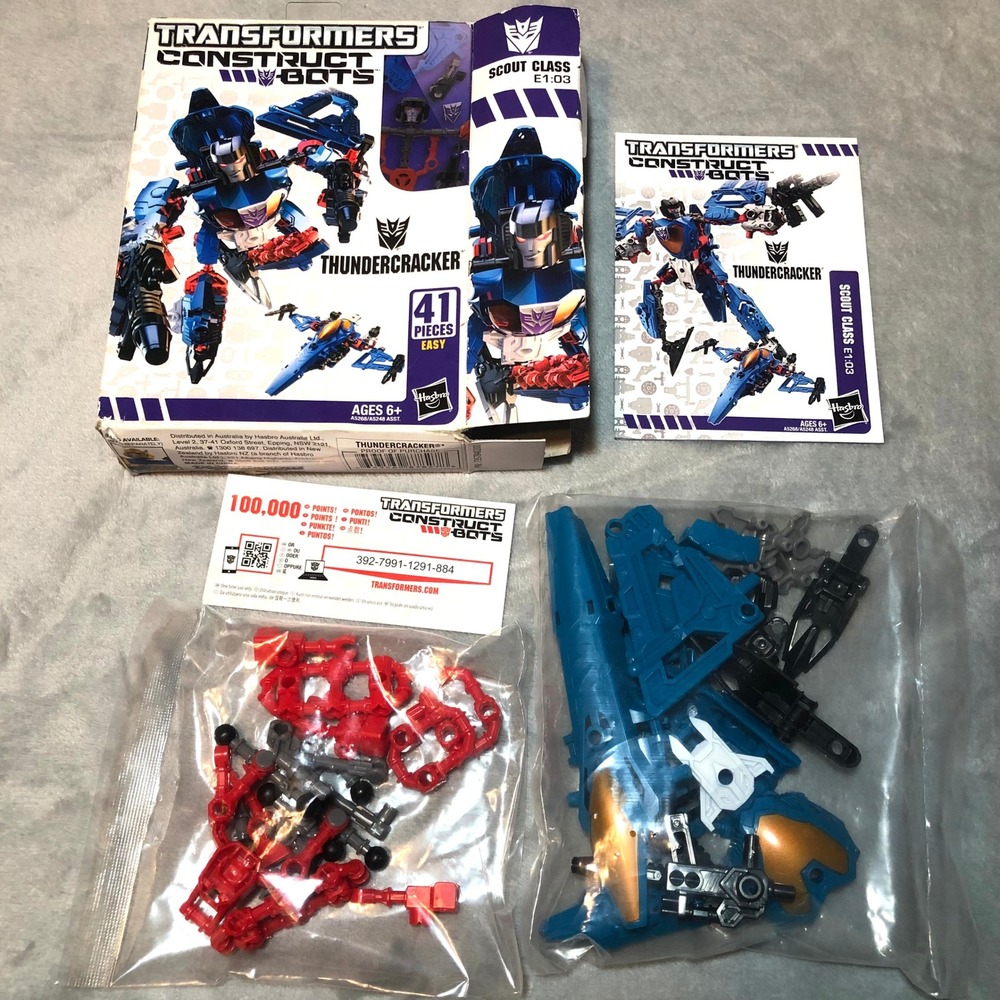 Hasbro Transformers Construct-Bots Thundercracker Scout Class E1:03 41 Pcs Set